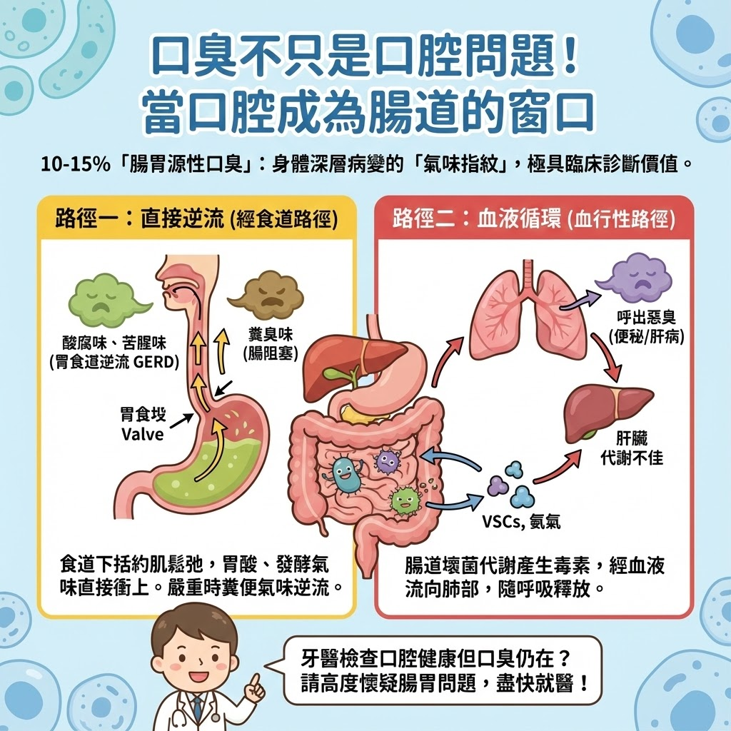 口臭傳輸路徑示意圖