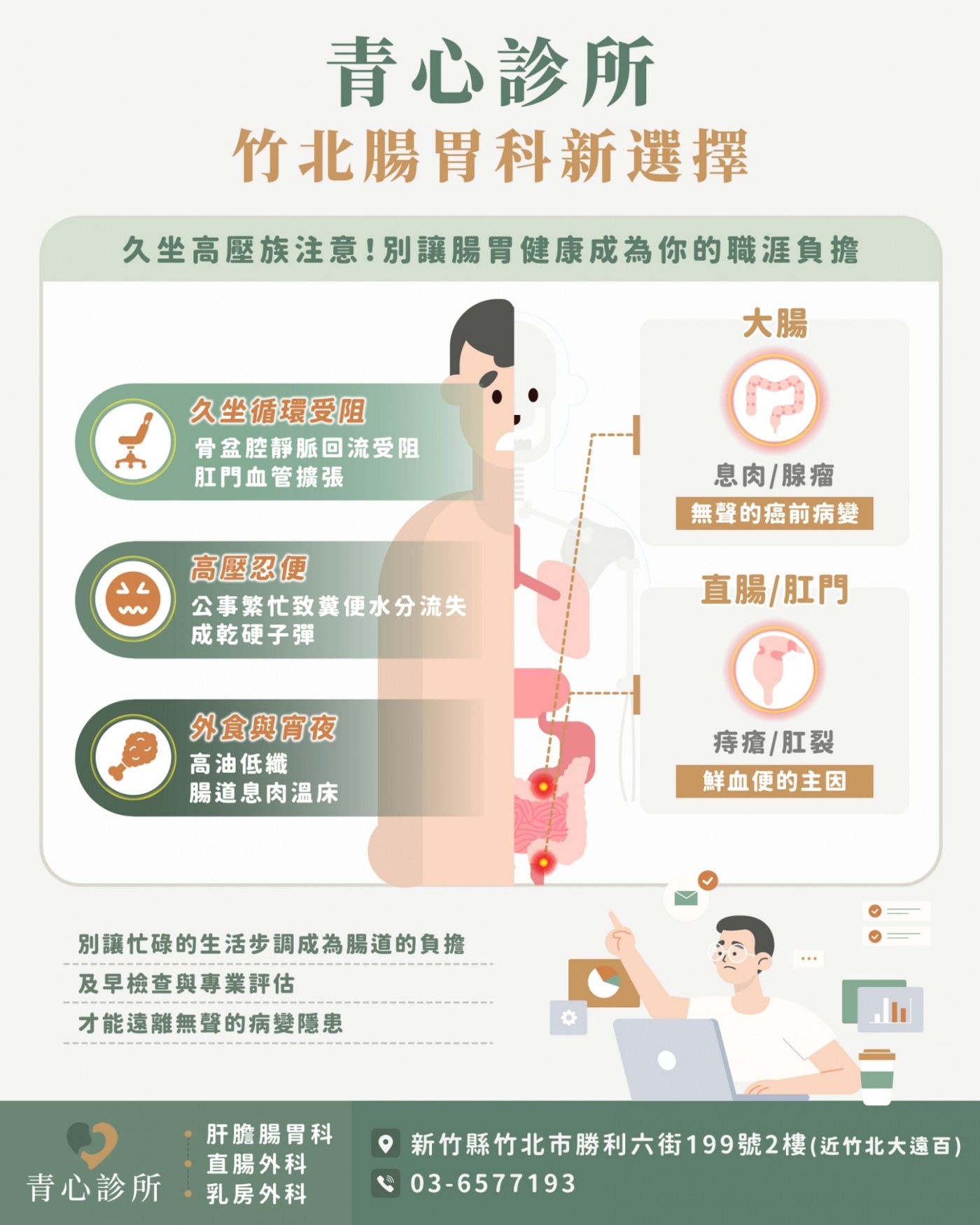 久坐高壓族與腸胃危機