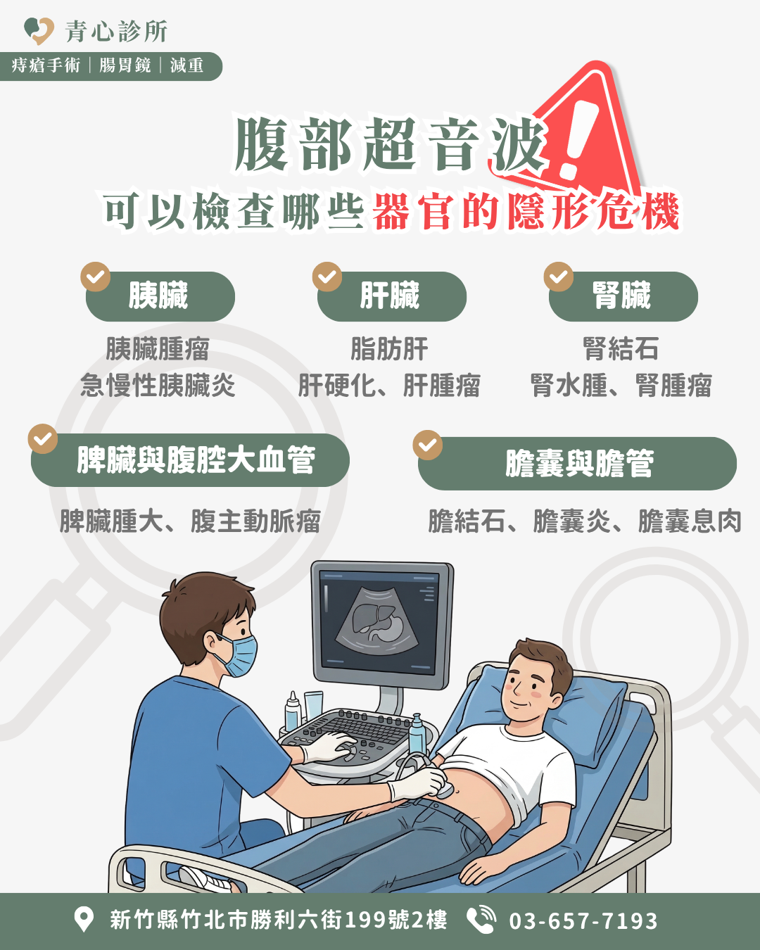 腹部超音波可以檢查哪些器官與隱形危機？＿台中肝膽腸胃科推薦